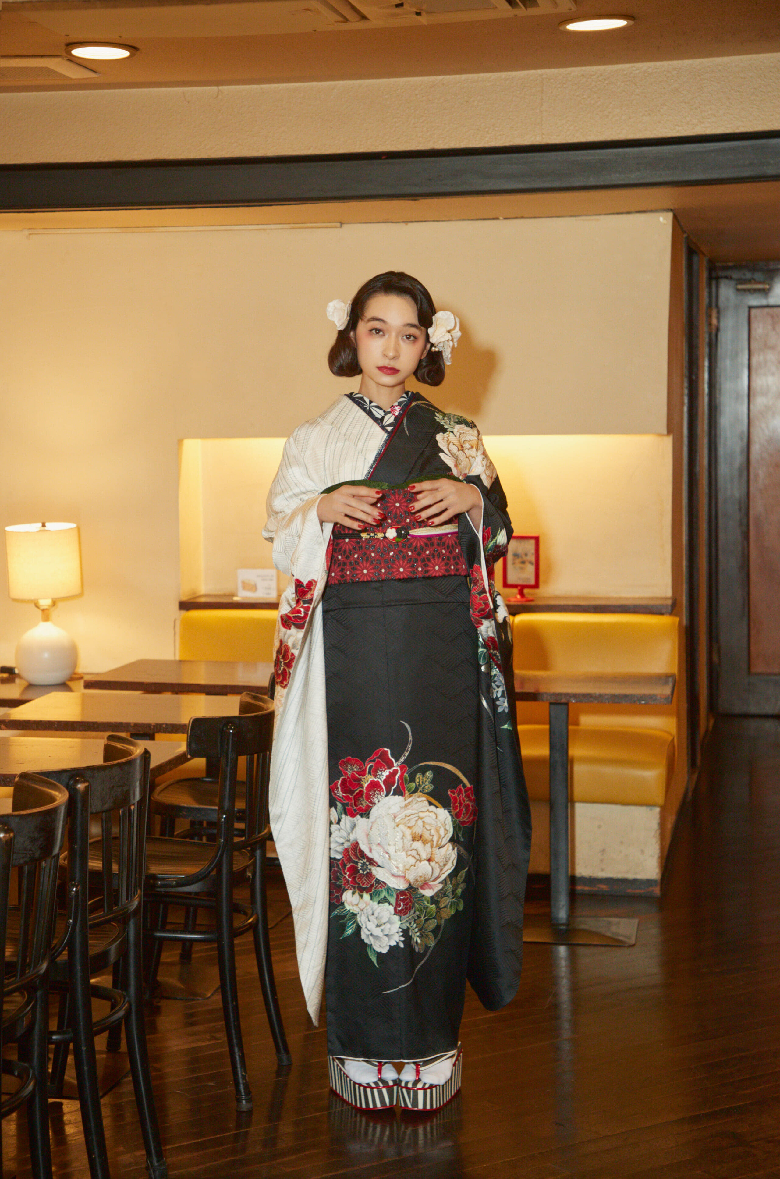 漆黒の華|振袖レンタル FL-019