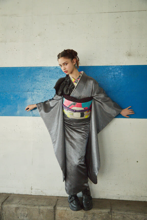 銀鼠モダン|振袖レンタル FL-028