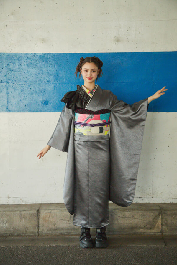 銀鼠モダン|振袖レンタル FL-028