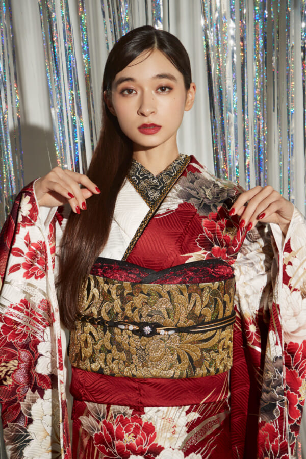 紅金の祝宴｜振袖レンタル FL-026
