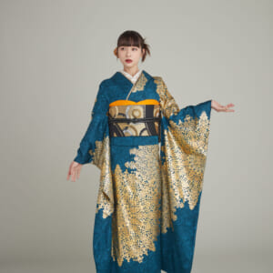 瑠璃金の装|振袖レンタル FL-022